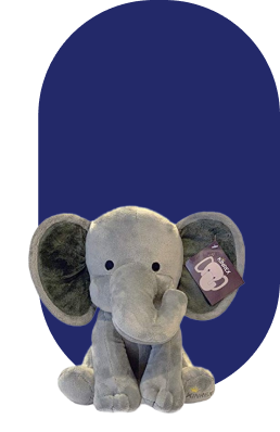A stuffed elephant doll