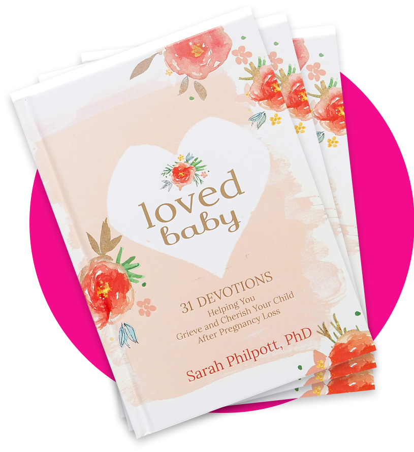 The book "Loved Baby - 31 devotions", by Sarah Philpott, PhD to be included in care package