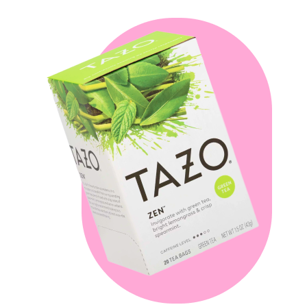 A packet of Tazo Tea
